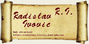 Radislav Ivović vizit kartica